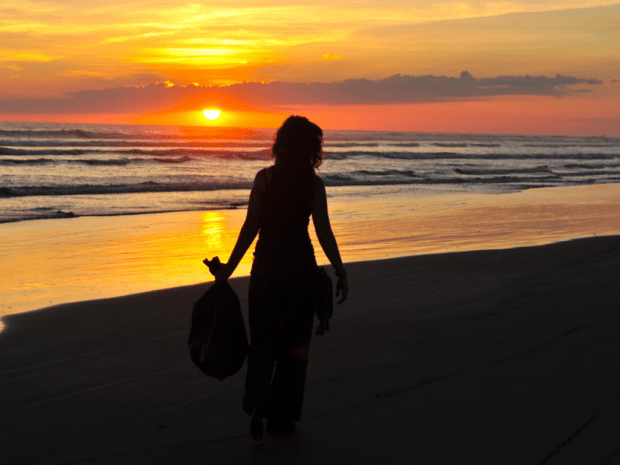Clean Up At Sunset